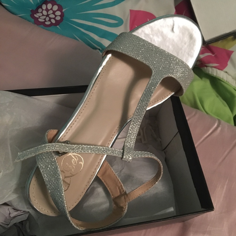 Silver dress shoes